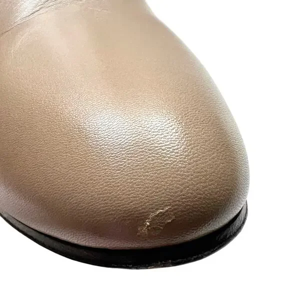 GUCCI Indya GG Pleated Accent Ankle Booties EU 39 US 9 Neutral Leather Heel Boot - Picture 9 of 12